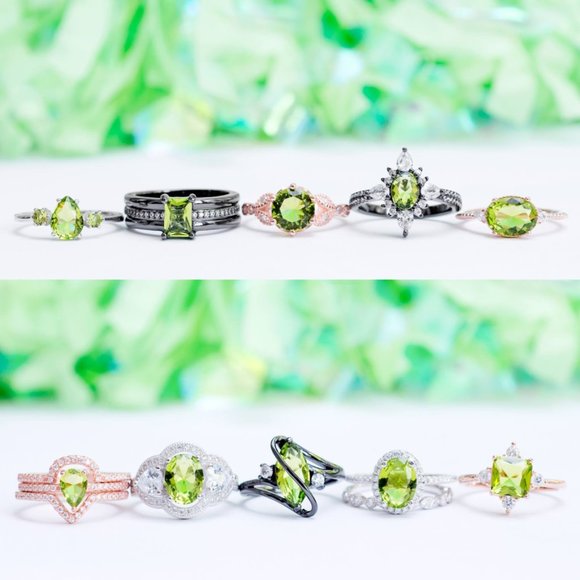 Charmed Aroma Rose Gold ring with green Peridot, size 7, 925 Sterling Silver - Picture 8 of 9